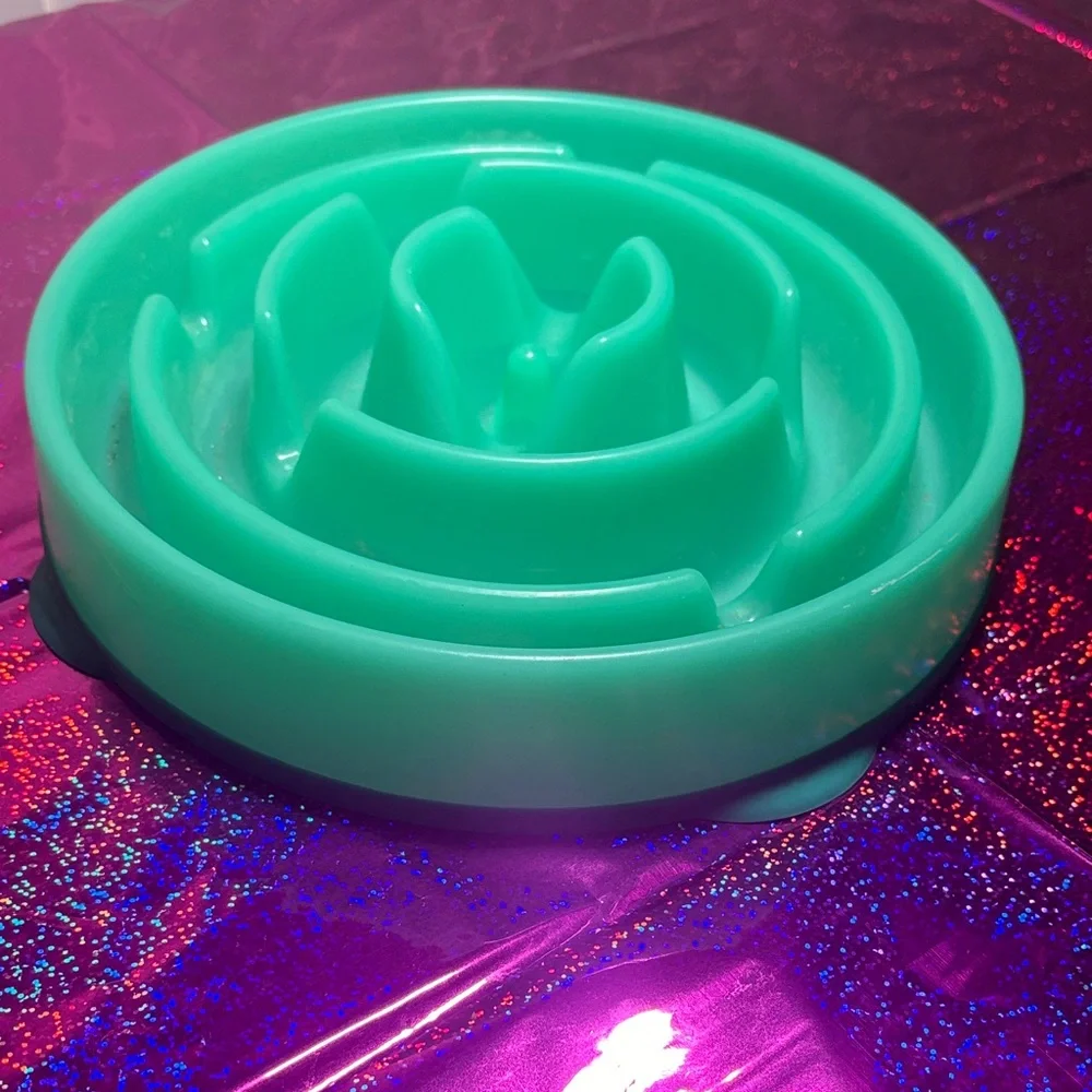 Green Slow Feeder Dog Bowl
